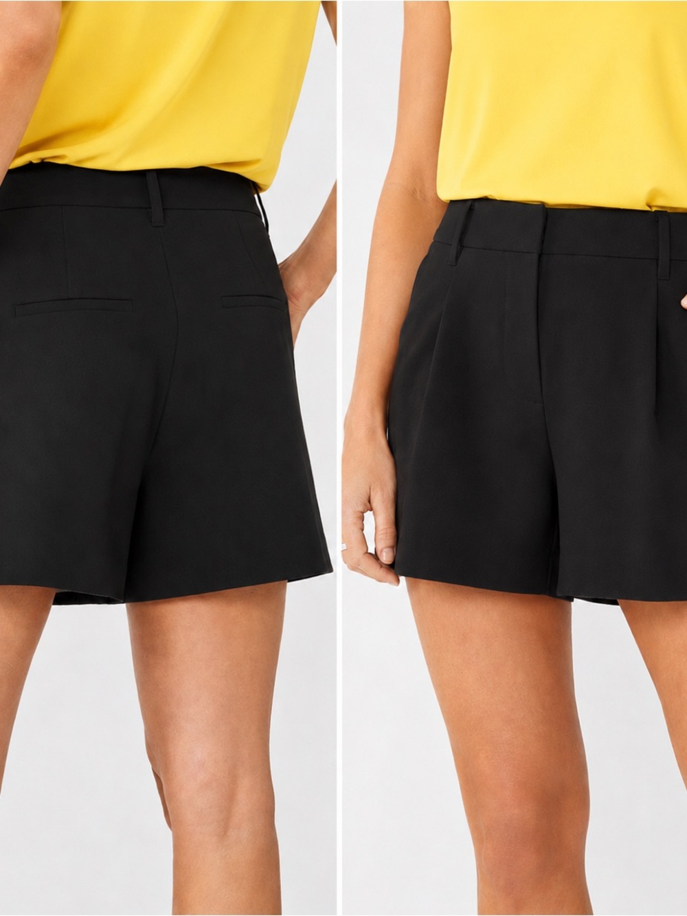 NWT Nine West Black High Rise Tailored Shorts Size 16 Mid-Thigh Stretch